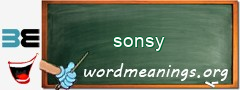 WordMeaning blackboard for sonsy